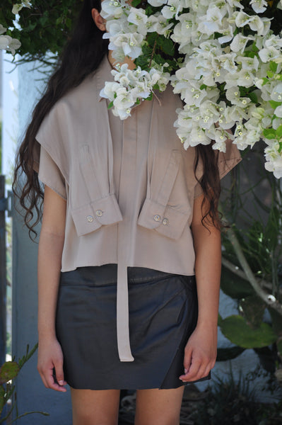 TAN BOXY BLOUSE