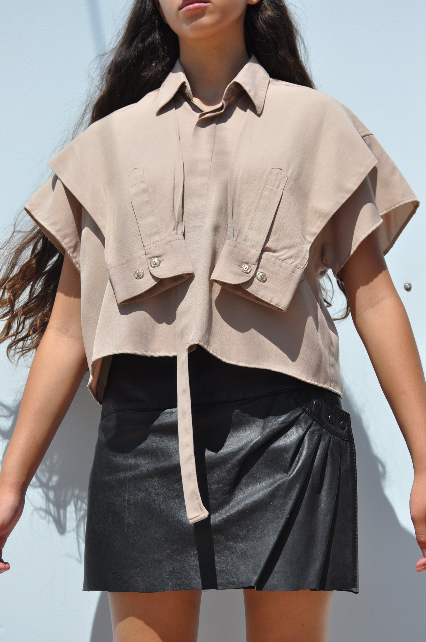 TAN BOXY BLOUSE