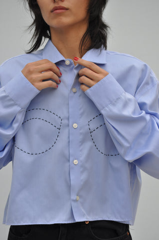BUTTON UP WITH HAND STITCHED BUSTIER