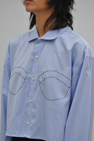 BUTTON UP WITH HAND STITCHED BUSTIER