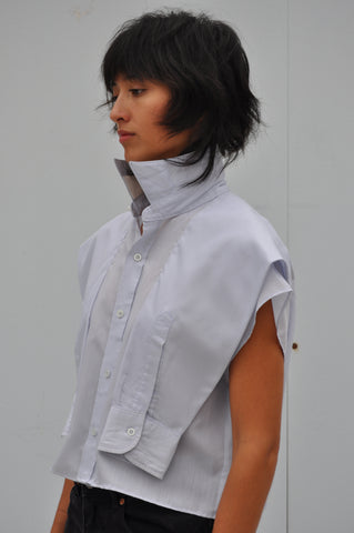 SHOULDER SLEEVE BLOUSE IN LIGHT BLUE