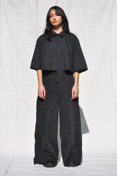 BLACK CROPPED SHIRT