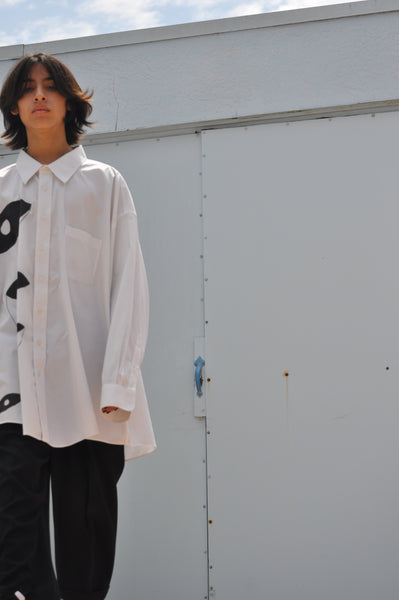 FRONT IMAGE OF PAINTED BUTTON DOWN SHIRT.