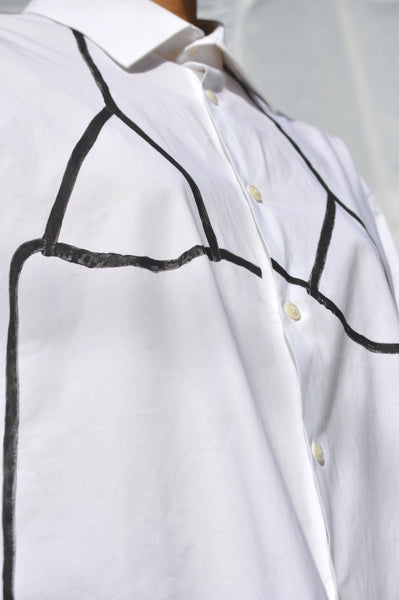 HAND PAINTED DETAIL OF BIKINI TOP IN BLACK.