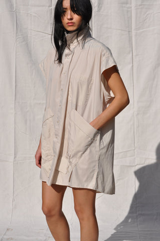ECRU SLEEVES POCKET BUTTON DOWN