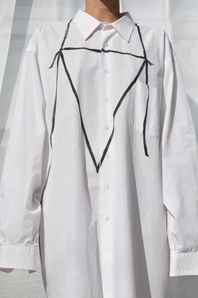 HAND PAINTED TROMPE L'OEIL TIES IN BLACK. OVERSIZE LOOK. UNISEX STYLE.