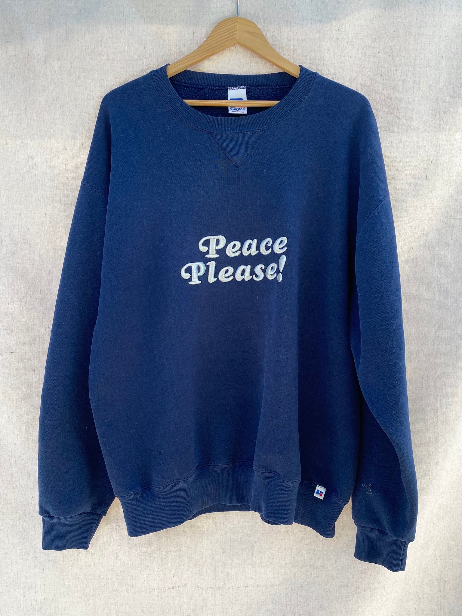PEACE PLEASE! NAVY CREW NECK