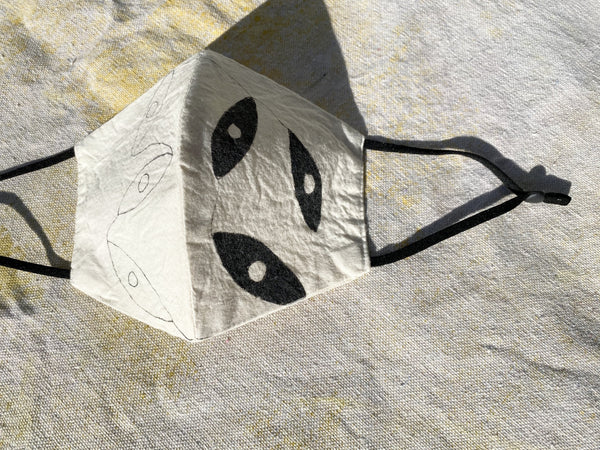 hand painted cotton face mask