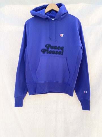 PEACE PLEASE! COBALT HOODIE